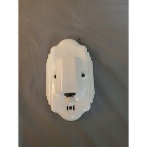 Vtg Art Deco Porcelain Bathroom Wall Sconce Knob Turn On Light Fixture